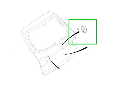 Étoile Emblème de coffre hayon Classe C W205 Mercedes-Benz + 3 Douilles