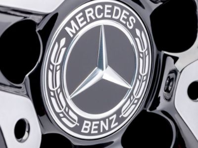 Cache moyeu couronne de lauriers Coloris Noir Mercedes-Benz - 1 unité