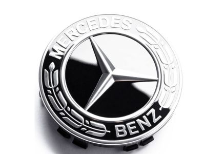 Cache moyeu couronne de lauriers Coloris Noir Mercedes-Benz - 1 unité