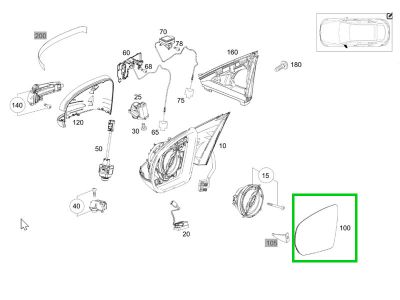 Miroir Rétroviseur Extérieur Gauche Conducteur GLC W253 Mercedes-Benz