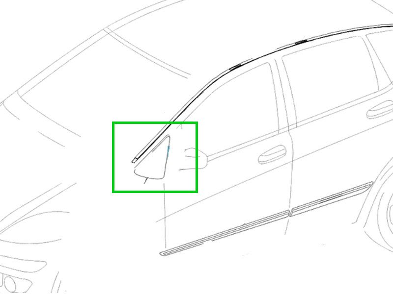 CACHE MONTANT PARE-BRISE GAUCHE Classe A W169 Mercedes-Benz