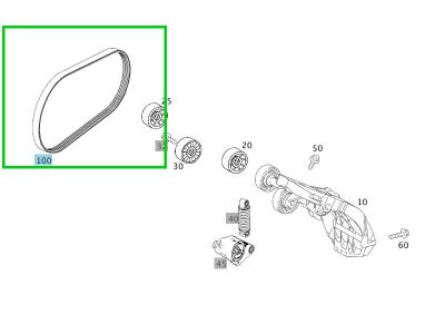 Courroie d'accessoire Trapézoïdal 17.80 X 1745 Classe A W169 Mercedes-Benz