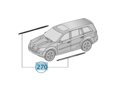 Marchepied pour GLC Mercedes-Benz - Finition aluminium et picots caoutchouc