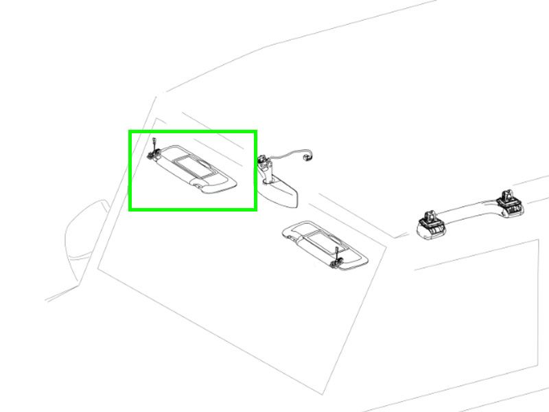 Pare-soleil DROIT PASSAGER Classe G W463 Mercedes-Benz