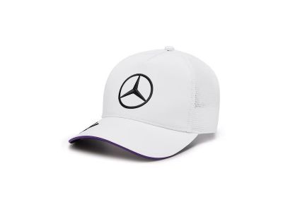 Casquette F1 Lewis Hamilton Blanc Liseré Violet Mercedes-AMG
