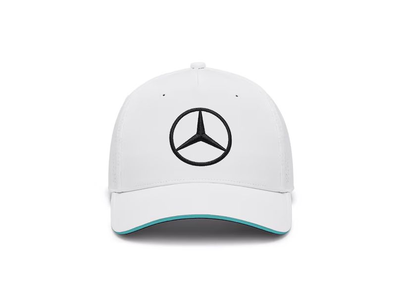 Casquette F1 Lewis Hamilton Blanc Liseré Vert Mercedes-AMG