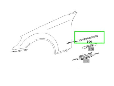 Monogramme Aile Gauche et Droite - Kompressor - Mercedes-Benz