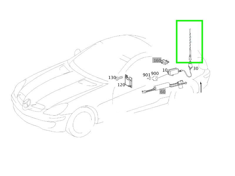 Antenne SLK W171 Mercedes-Benz