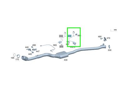 Capteur NOX Arrière 615mm Classe C 200 BlueTEC Break W205 Mercedes-Benz