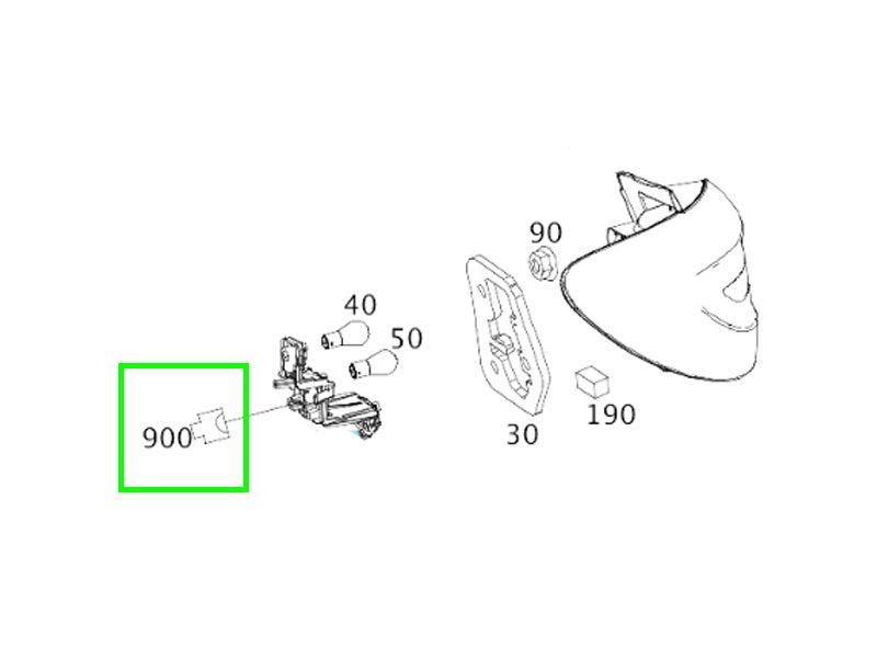 Connecteur Feu arrière Aile Gauche Classe B W246 Mercedes-Benz