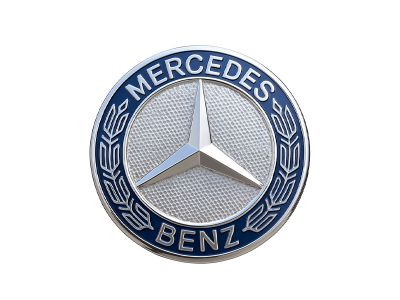 Étoile Insigne Emblème de capot - Bleu - sigle Laurier Classe C W205  Mercedes-Benz