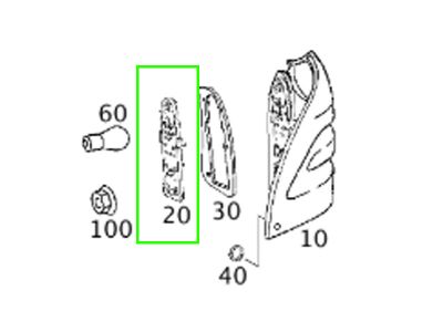 Platine Porte-Ampoules de Feux Arrière Droit Passager Classe C W203 Mercedes-Benz