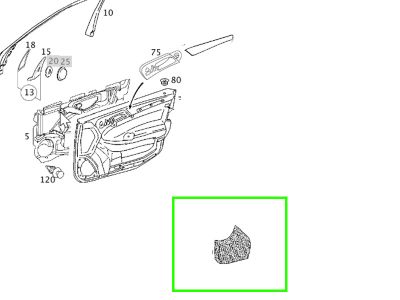 Cache Haut Parleur Avant Gauche Classe C W203 Mercedes-Benz
