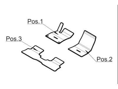 Jeu 3 Tapis velours CLA W174 - Noir - Mercedes-Benz