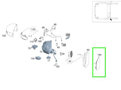 Miroir Rétroviseur Extérieur Gauche Conducteur GLE W167 Mercedes-Benz