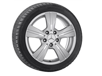 Jante Mercedes 16 pouces Classe A W169 6,5 J x 16 ET 46 5 doubles branches argent 