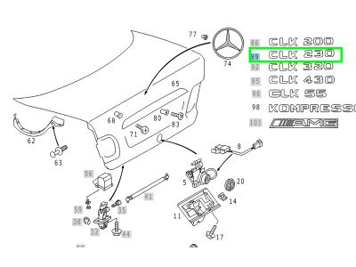Monogramme Coffre - CLK 230 - W208 Monogramme Coffre - CLK 230 - W208