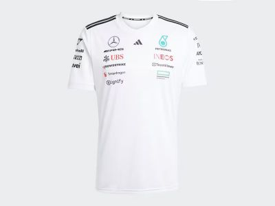 T-shirt Blanc Adidas pilote F1 MERCEDES-AMG PETRONAS saison 2025