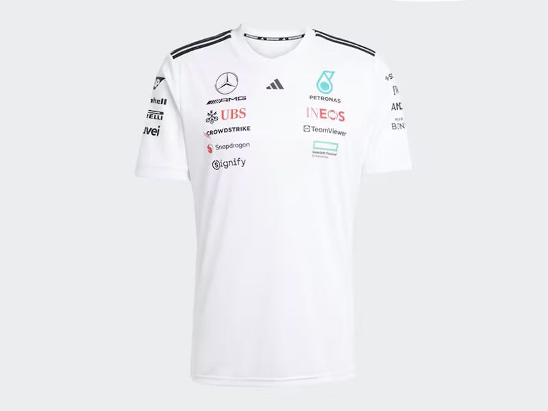 T-shirt Blanc Adidas pilote F1 MERCEDES-AMG PETRONAS saison 2025