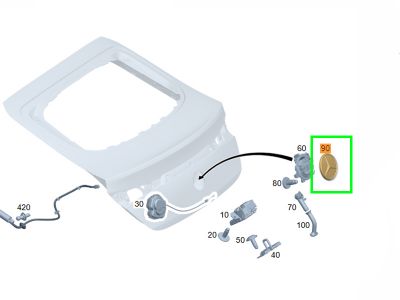 Étoile Coffre Hayon 9197 Noir Obsidienne GLC W254