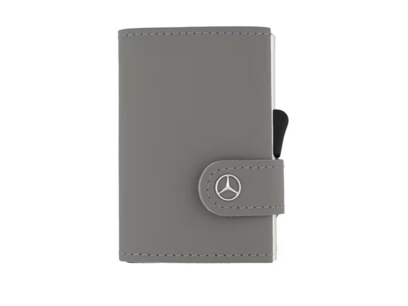 Mini-Porte-Monnaie Gris Argenté Cuir Mercedes-Benz
