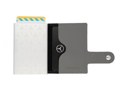 Mini-Porte-Monnaie Gris Argenté Cuir Mercedes-Benz