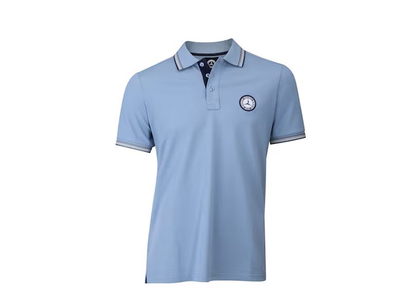 Polo Homme Bleu Vintage coton bio Mercedes-Benz