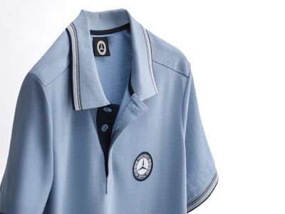 Polo Homme Bleu Vintage coton bio Mercedes-Benz
