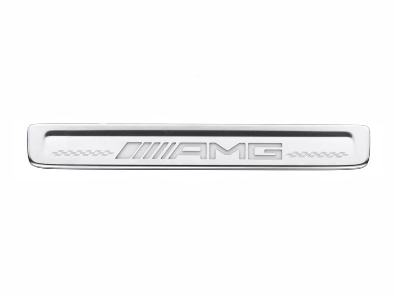 Cache Baguette Seuil éclairée Avant Argent AMG CLA W178