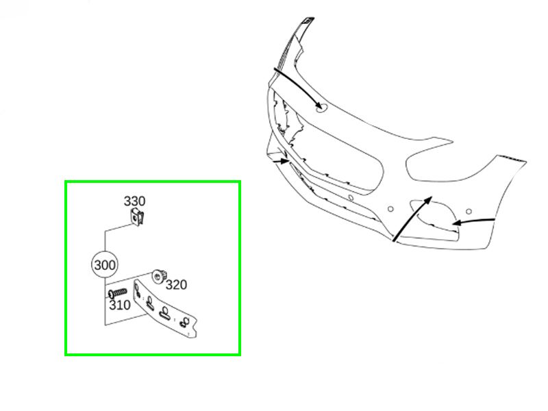copy ofSupport Plaque Immatriculation Avant Classe B W246