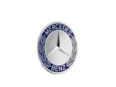 Cache moyeu couronne de lauriers, Design classique COLORIS BLEU Mercedes-Benz - 1 unité