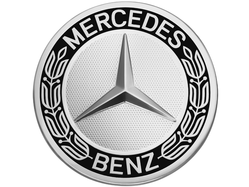 Cache-moyeu couronne lauriers Noir Mercedes