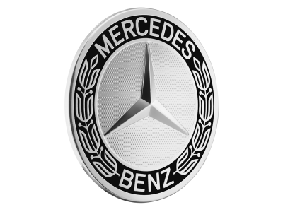 Cache moyeu couronne de lauriers, Design classique COLORIS NOIR Mercedes-Benz - 1 unité
