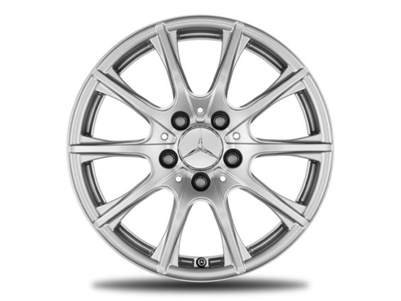 Jante Mercedes 16 pouces Classe C W205 6,5 J x 16 ET 38 10 branches argent