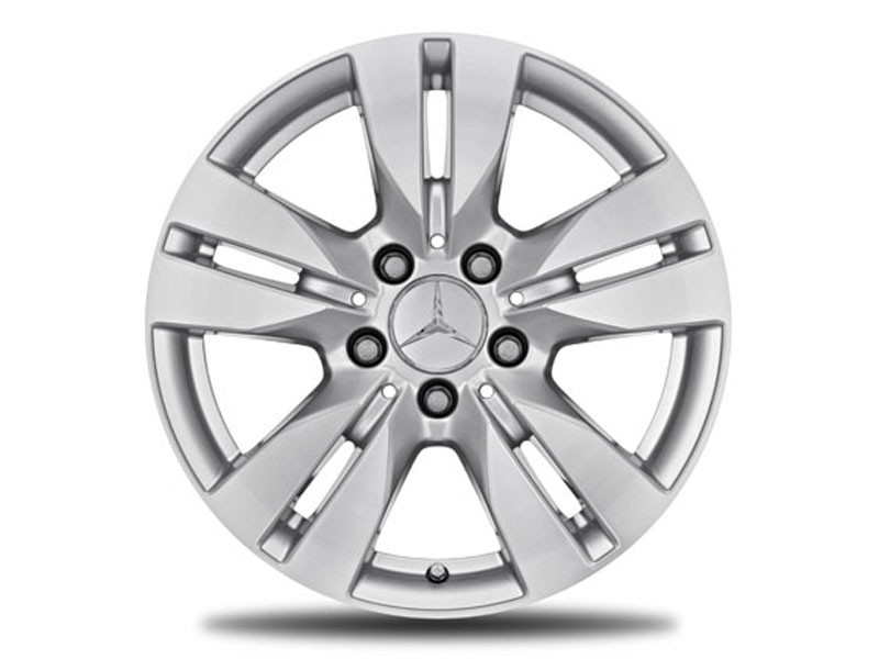 Jante Classe E W212 - 8 J x 16 pouces ET 46 - 5 doubles branches - argent titane