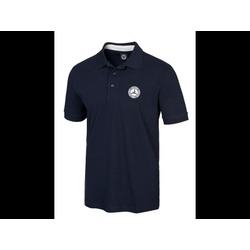 Polo Mercedes bleu avec logo vintage