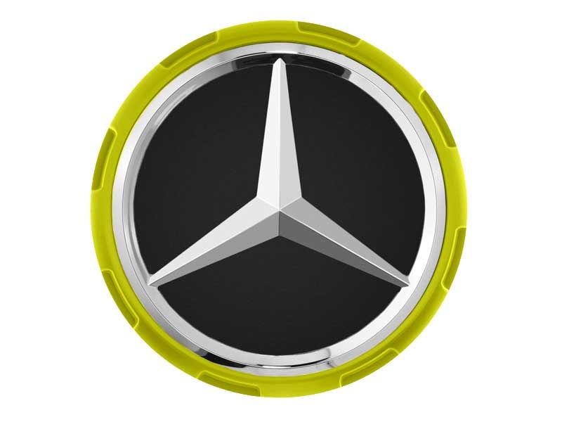 Cache-Moyeu Mercedes-Benz AMG 75mm Contour Jaune