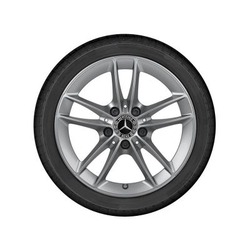 Jante Classe B W247 - 6,5 J x 16 pouces ET 44 - 5 doubles branches - argent vanadium