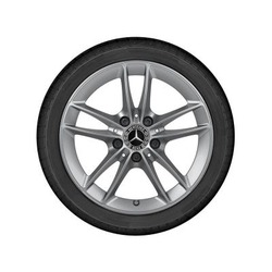 Jante Classe B W247 - 6,5 J x 16 pouces ET 44 - 5 doubles branches - argent vanadium