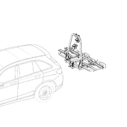 Porte-vélos arrière, pour dispositif d'attelage, rabattable, pour 3 vélos