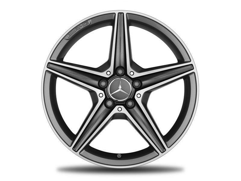 Jante AMG Mercedes Classe C W205 - 8,5 J x 18 pouces ET 49 - Coloris gris titane - 5 branches