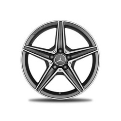 Jante AMG Mercedes Classe C W205 - 8,5 J x 18 pouces ET 49 - Coloris gris titane - 5 branches