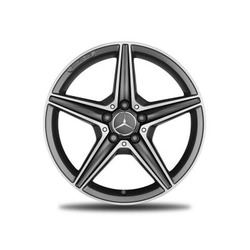 Jante AMG Mercedes Classe C W205 - 7,5 J x 18 pouces ET 44 - 7 Coloris gris titane - 5 branches