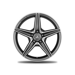 Jante AMG Mercedes Classe C W205 - 7,5 J x 18 pouces ET 44 - 7 Coloris gris titane - 5 branches