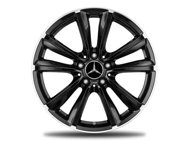 Jante CLA 117 - 7,5 J x 18 pouces ET 52 5 doubles branches en noir et naturel brillant