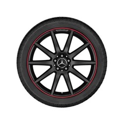 Jante AMG GLA 156 - 8 J x 20 pouces ET 43,5 Coloris noir Rebord de jante peint en rouge