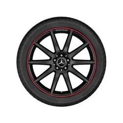Jante AMG GLA 156 - 8 J x 20 pouces ET 43,5 Coloris noir Rebord de jante peint en rouge