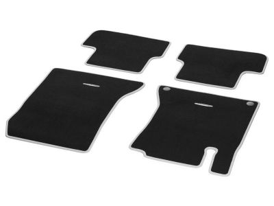 Jeu 4 Tapis Velours Noir & Gris Cristal CLA W117