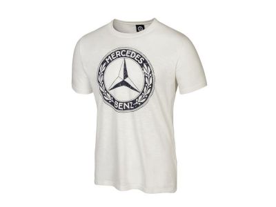 T-shirt Mercedes blanc avec logo vintage