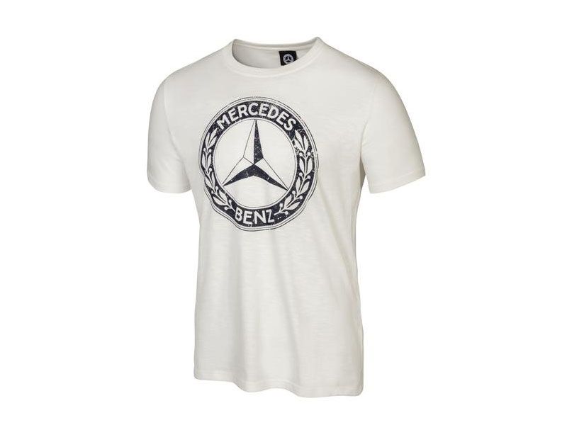 T-shirt Mercedes blanc avec logo vintage